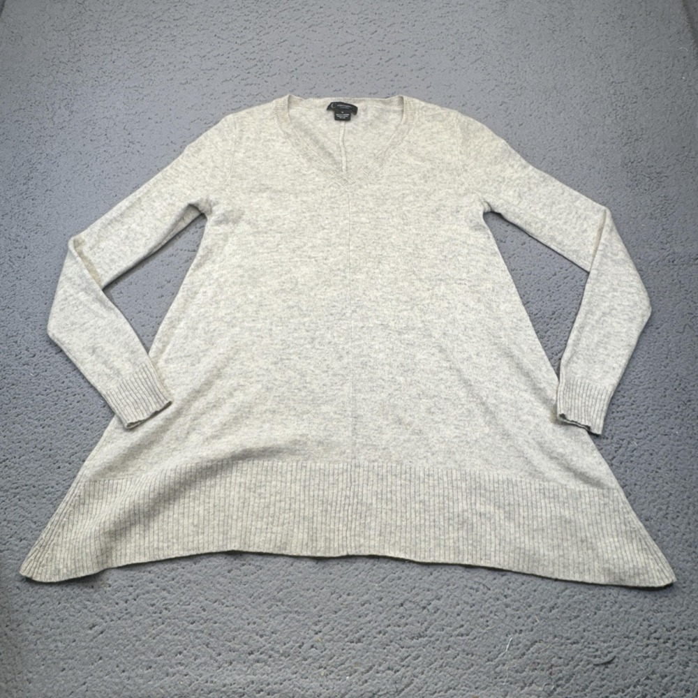 C By Bloomingdale's Sweater Tunic Womens Medium V-Neck 100% Cashmere Lightweight